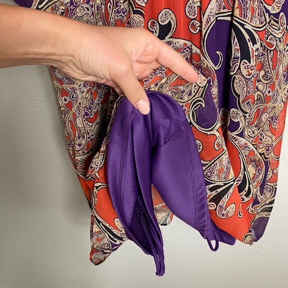 APT. 9 • Purple Orange Boho Aztec Printed Dress - Picture 5 of 9